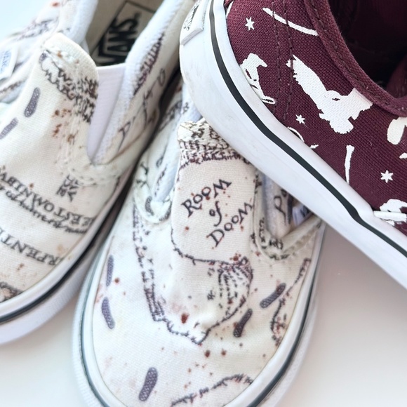 Harry Potter Toddler Marauder’s Map Vans- Size Toddler 5, Beige - Picture 1 of 4
